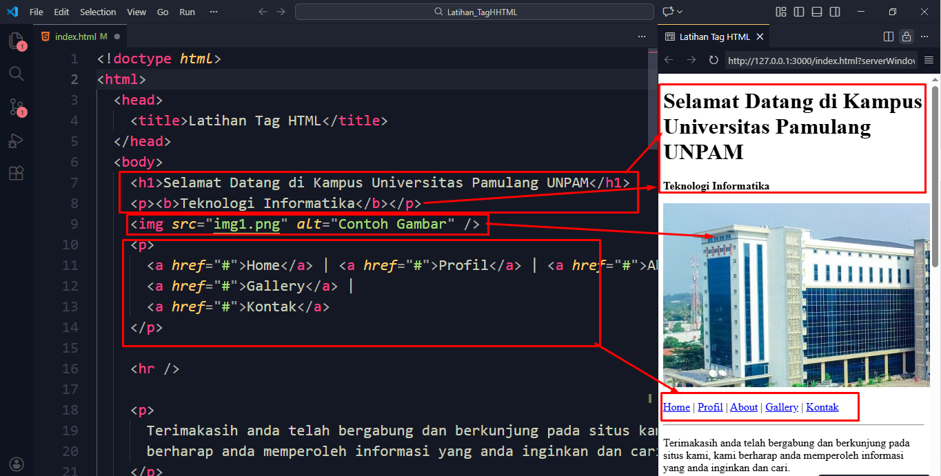 Gambar Latihan TagHTML