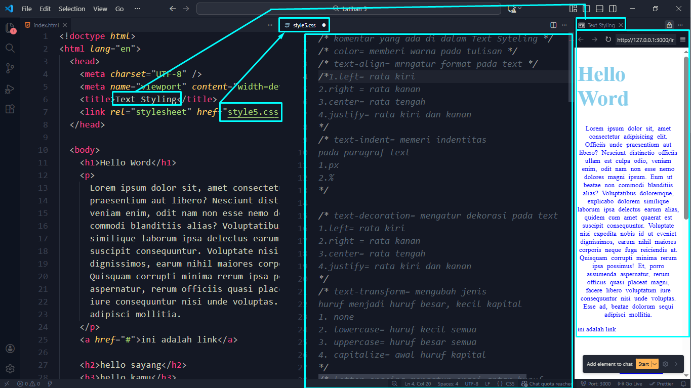Gambar Latihan Text Styling