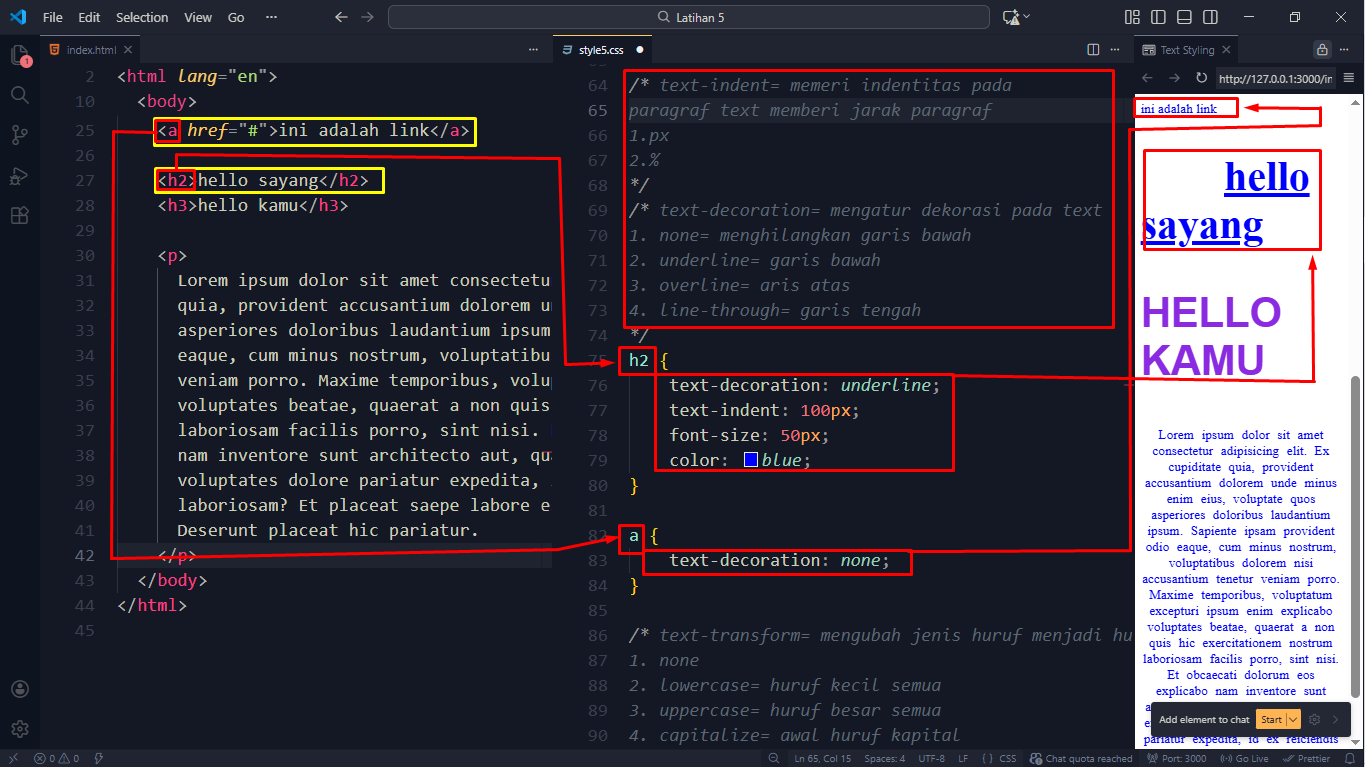 Gambar Latihan Text Styling