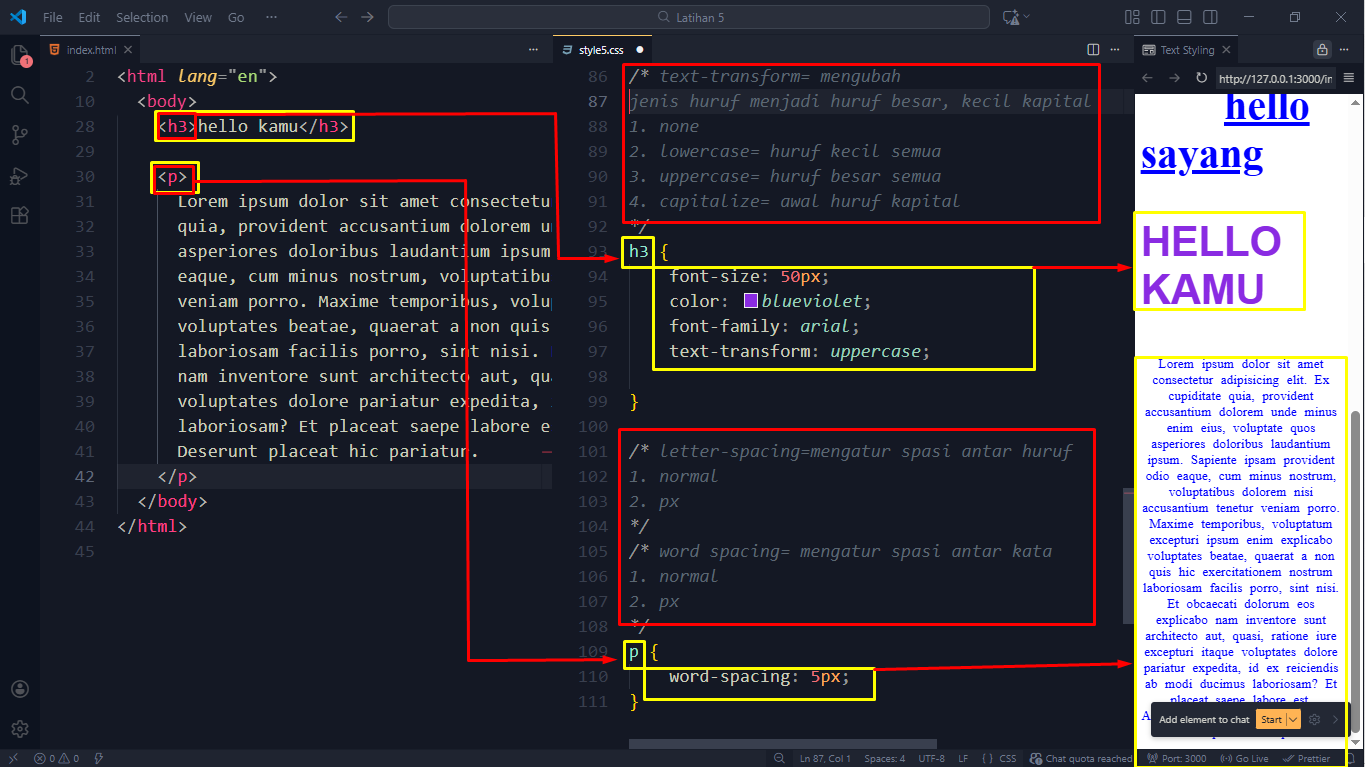 Gambar Latihan Text Styling